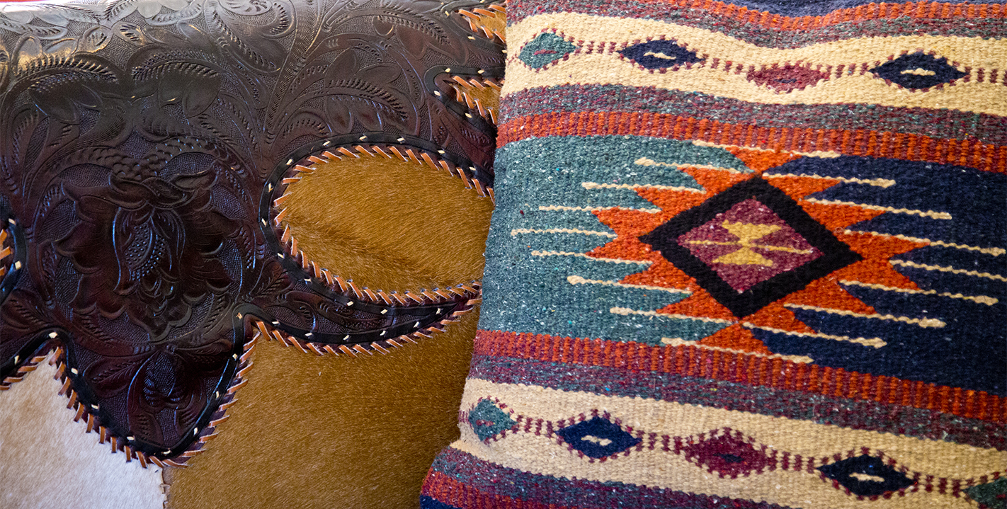 Lodge pillows in the Ranch Room